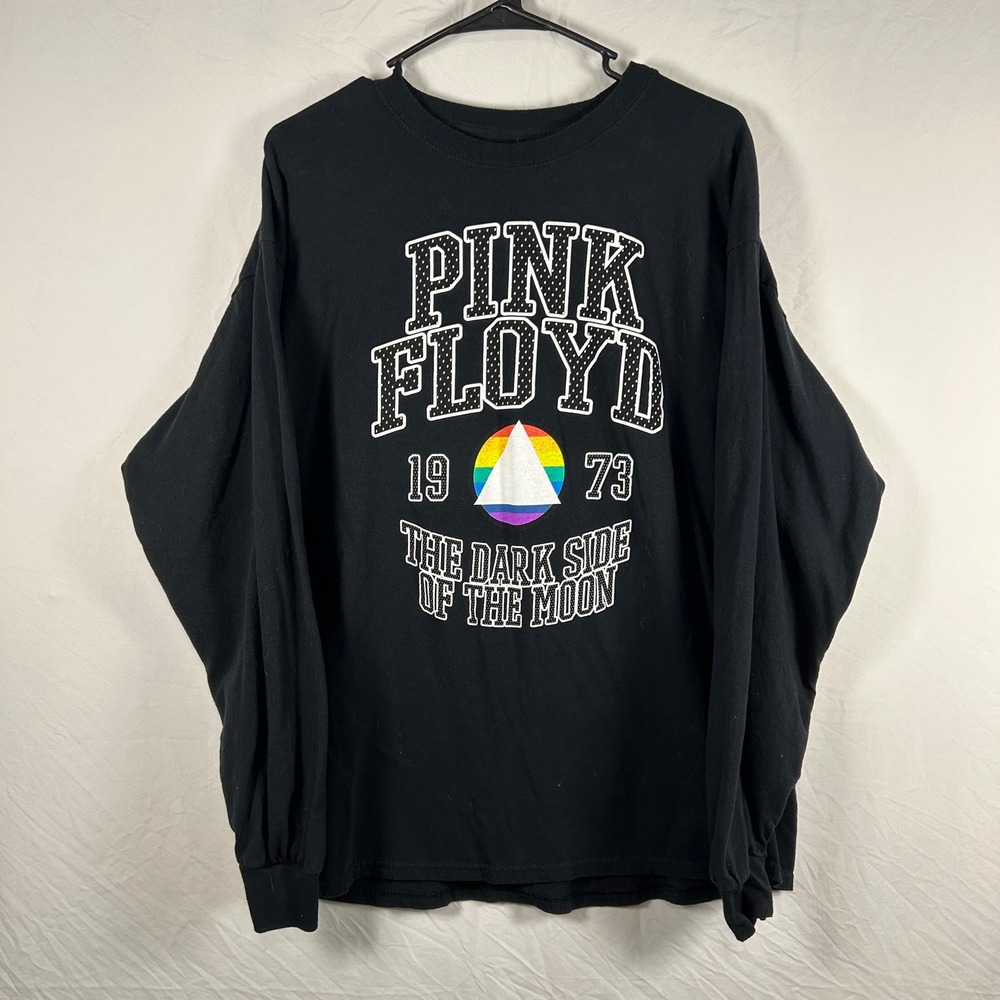 Pink Floyd Long Sleeve T-Shirt Mens 2XL Black Good Dark Side of the Moon 1973